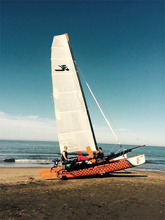 Enrico Corsetti and his catamaran